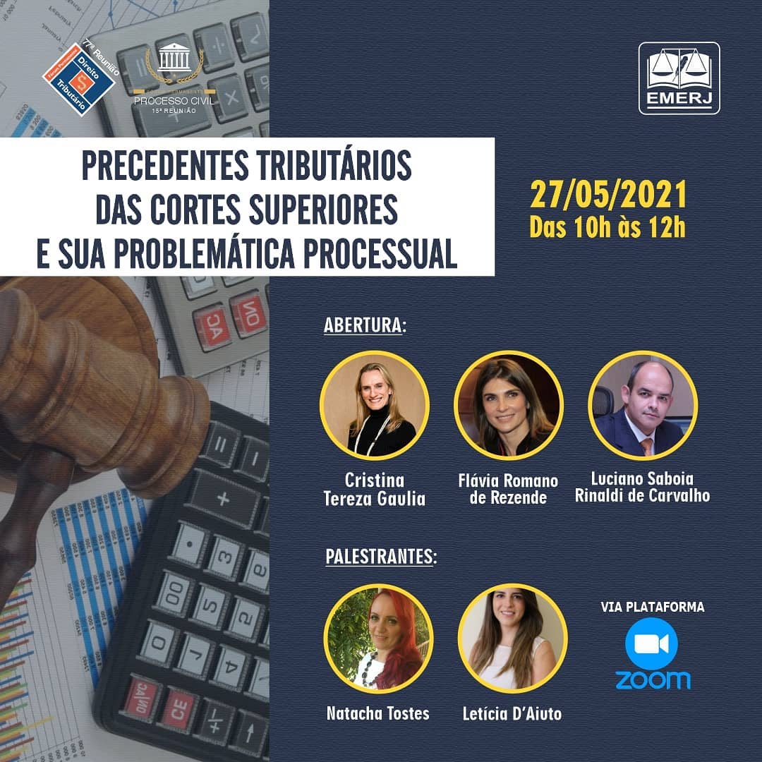 Magistrados do Rio debaterão em webinar os precedentes tributários AMAERJ