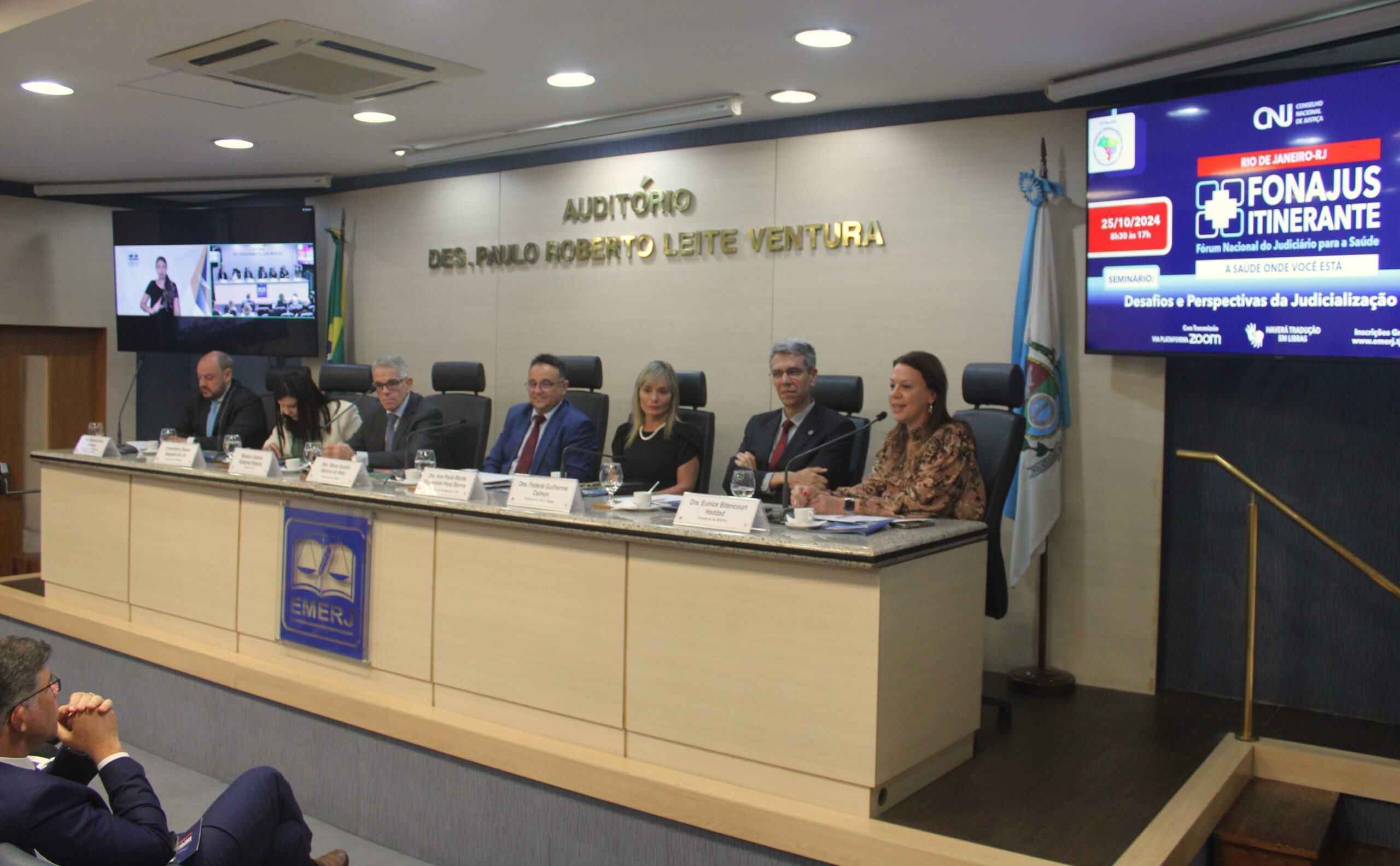 Seminário sobre judicialização da saúde reúne ministro, presidente Eunice Haddad, conselheiras e magistrados do Rio